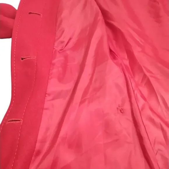 M60 MISS SIXTY Burgundy Pea Coat, 60% Wool / 30% Poly / 10% Rayon, Extra Small - Picture 13 of 16